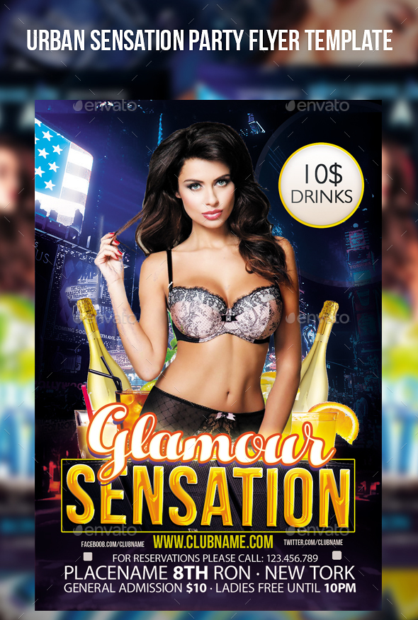 Urban Sensation Party Flyer Template - Events Flyers