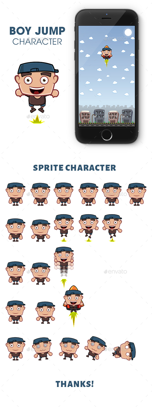 Jump Game - Boy C1 - Sprites Game Assets