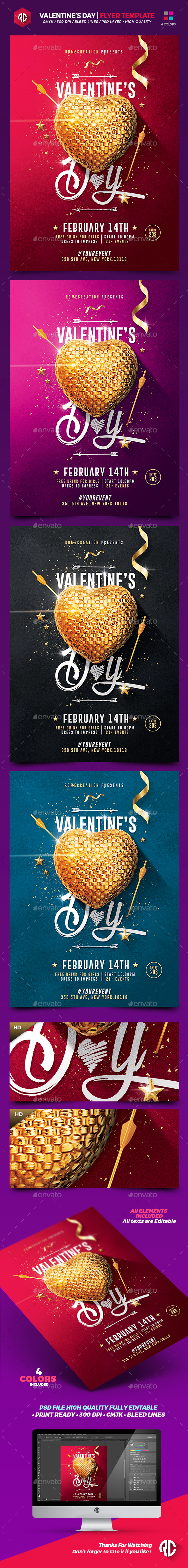 Valentine's Day | Flyer Template - Flyers Print Templates
