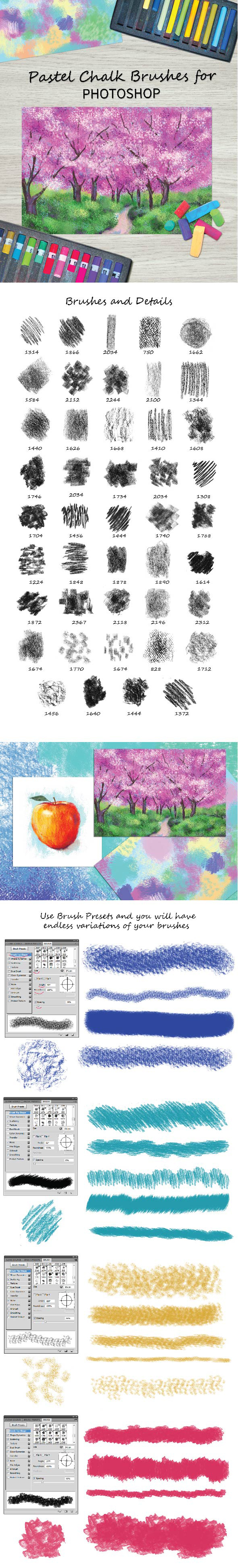 Pastel Chalk Brushes for Photoshop - Brushes Photoshop