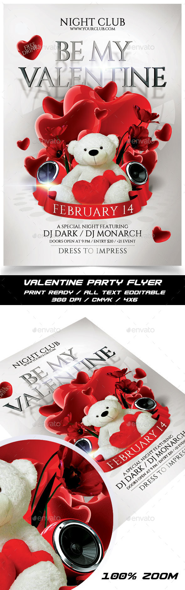 Be My Valentine Flyer - Events Flyers
