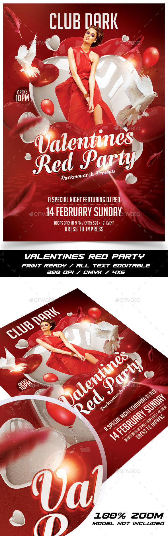 Valentine Red Party - Events Flyers