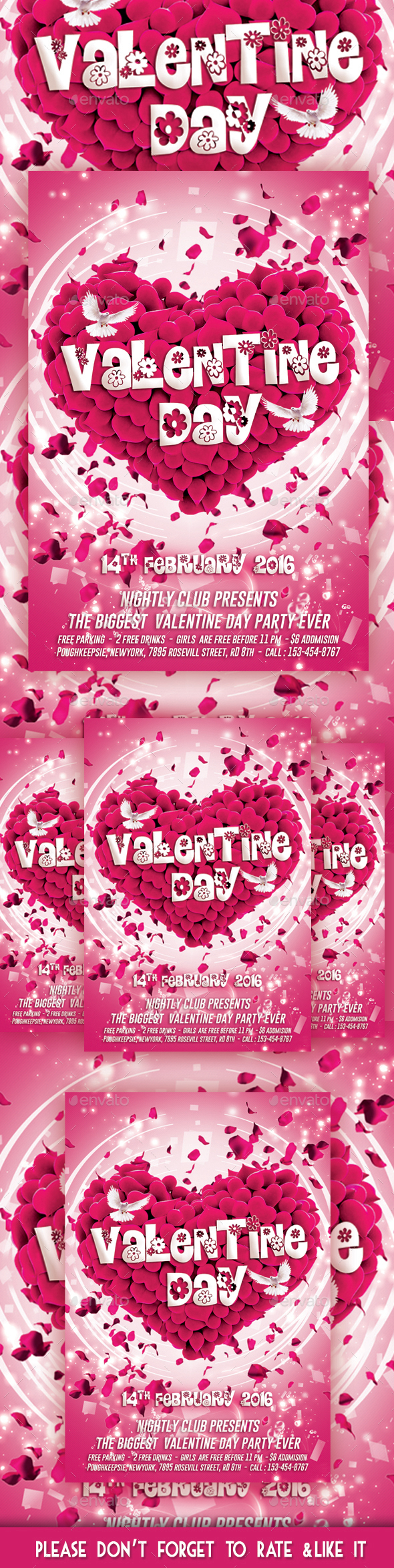 Valentine Day Party Flyer - Flyers Print Templates