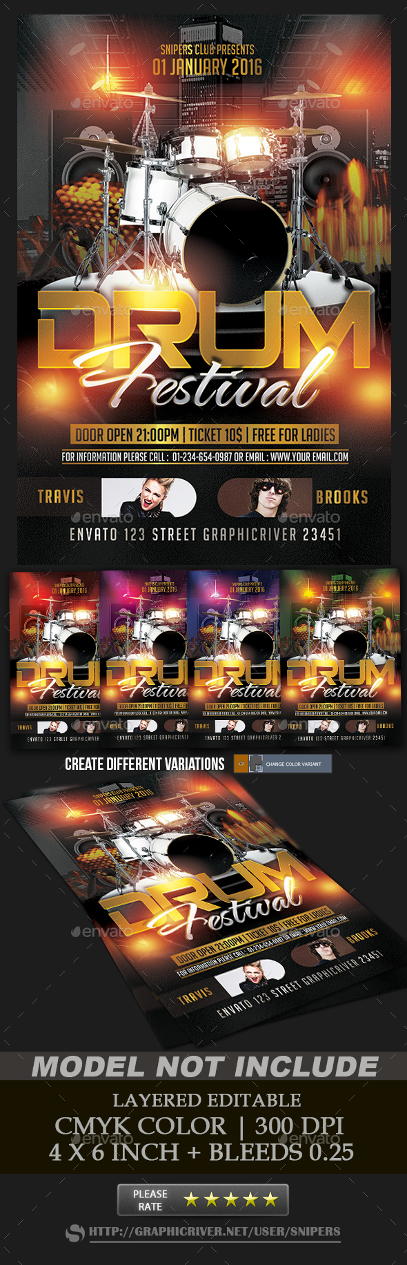 Drum Festival - Events Flyers