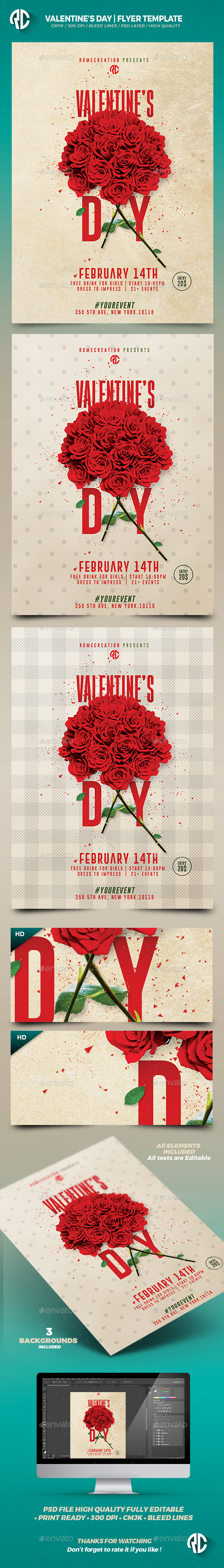 Valentine’s Day | Psd Print Template - Flyers Print Templates
