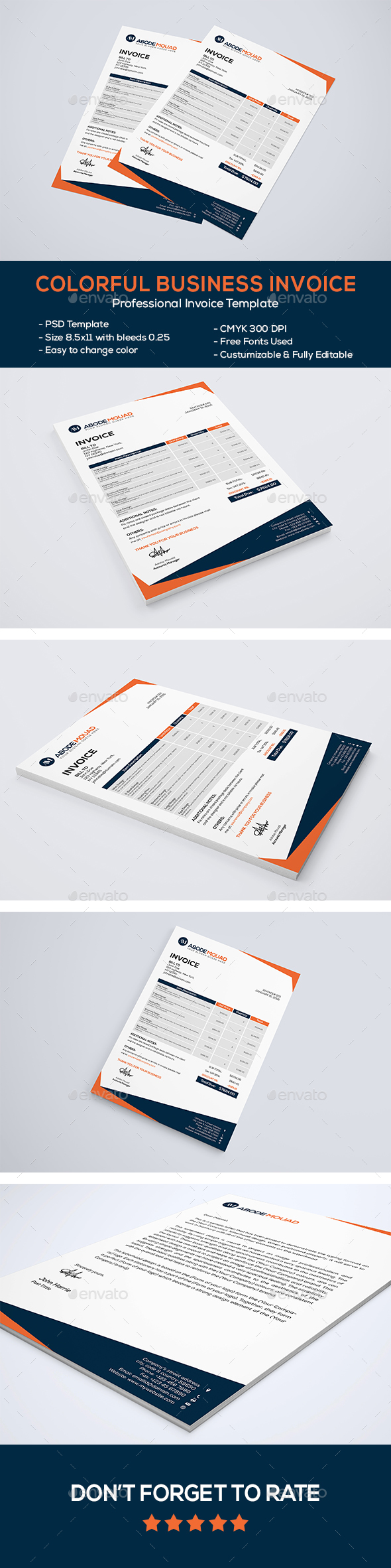 Colorful Business Letterhead - Proposals & Invoices Stationery