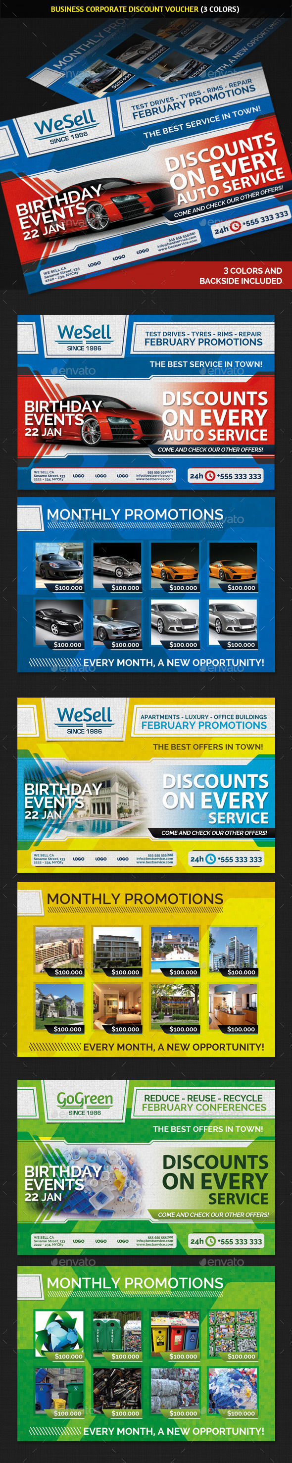 Business Commerce Discount Voucher - Cards & Invites Print Templates