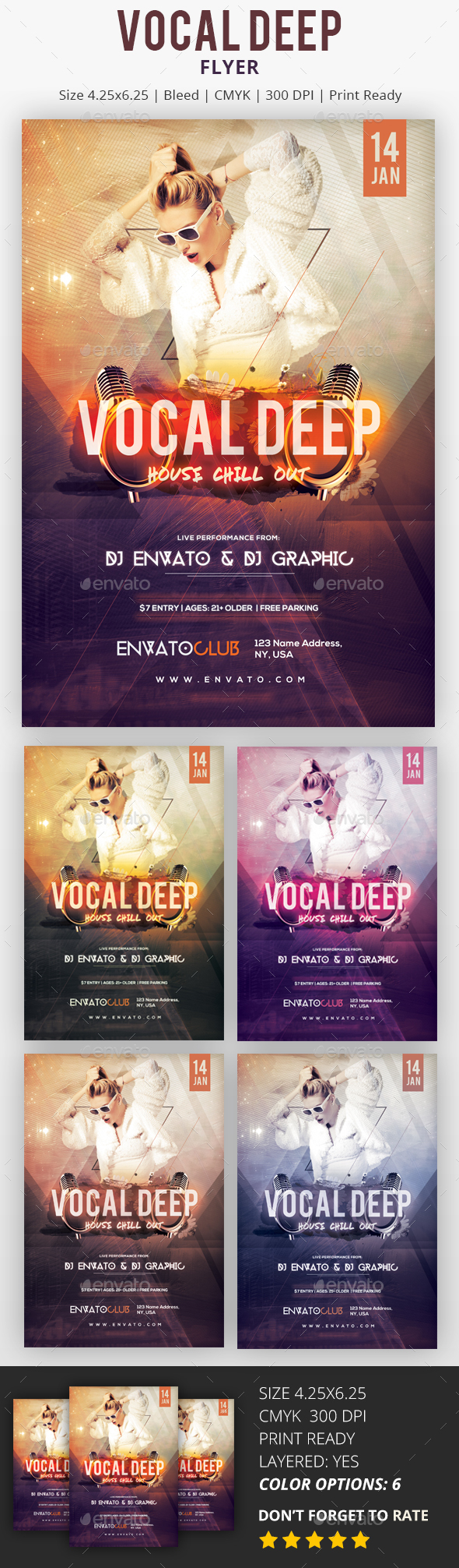 Vocal Deep - PSD Flyer - Flyers Print Templates