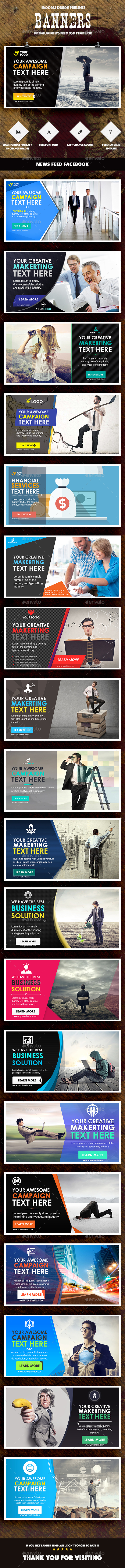 News Feed Multipurpose Banners Ads - Banners & Ads Web Elements