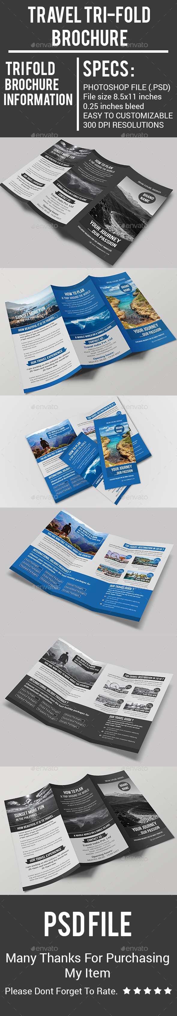Travel Tri-Fold Brochure - Corporate Brochures