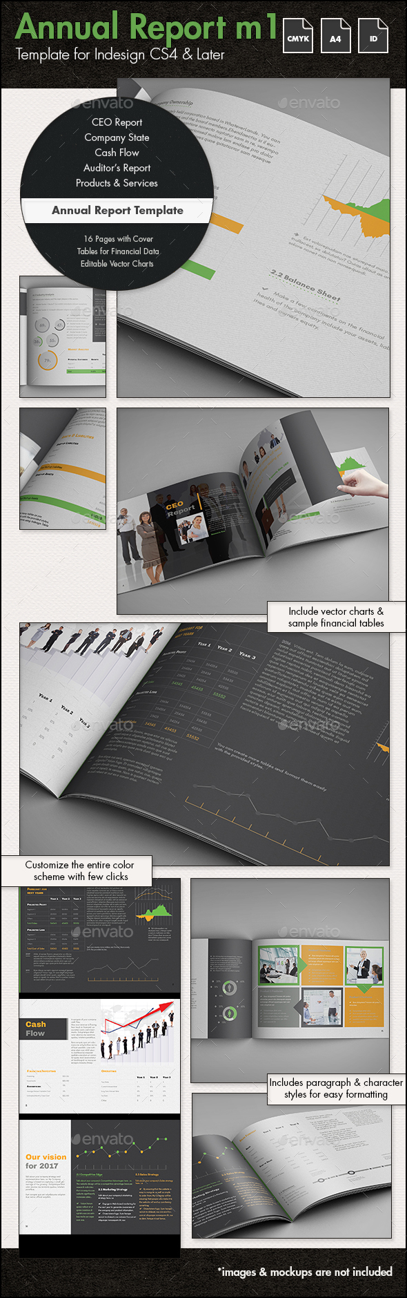 Annual Report Template m1 - A4 Landscape - Informational Brochures