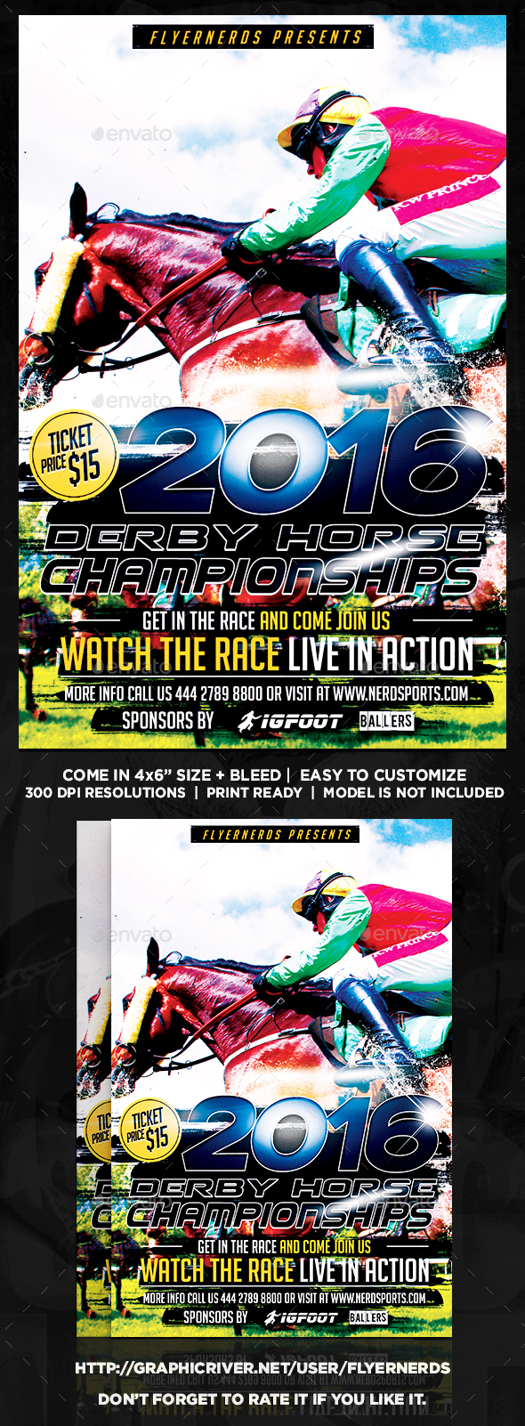Derby Horse Championships Sports Flyer - Sports Events