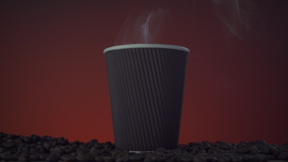 Cup Of Hot Coffee With Steam  alt