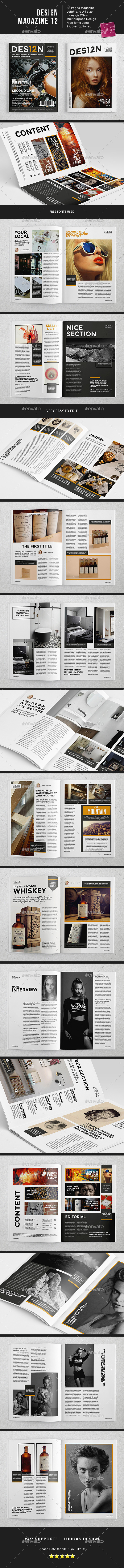 Design Magazine 12 Template - Magazines Print Templates