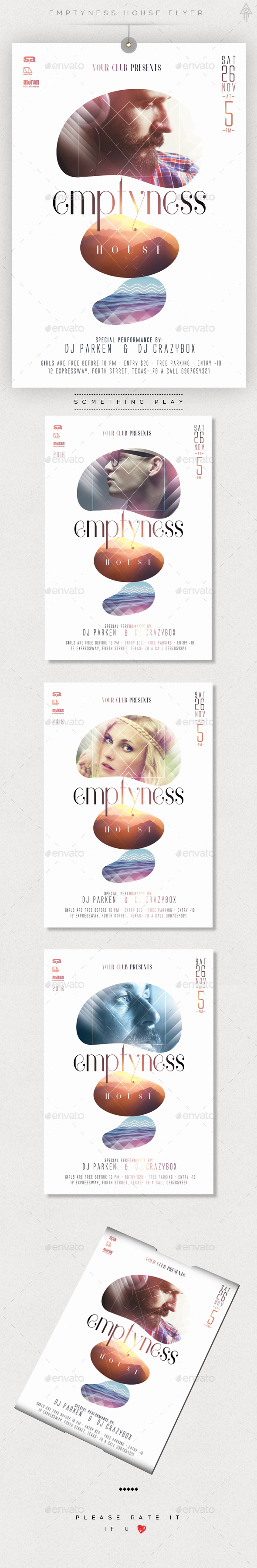 Emptiness House Flyer - Clubs & Parties Events