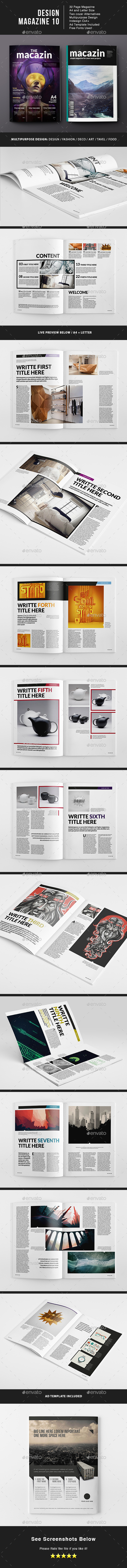 Design Magazine 10 Template - Magazines Print Templates
