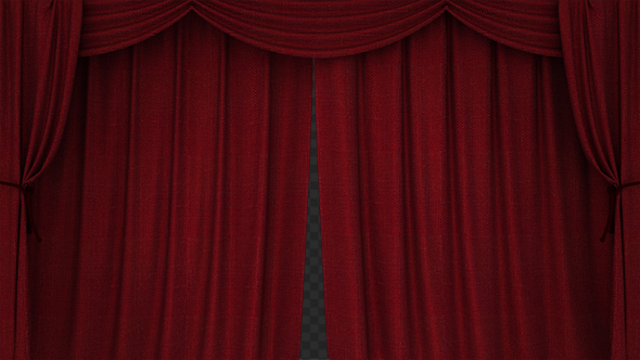 Realistic Red Curtain Transition