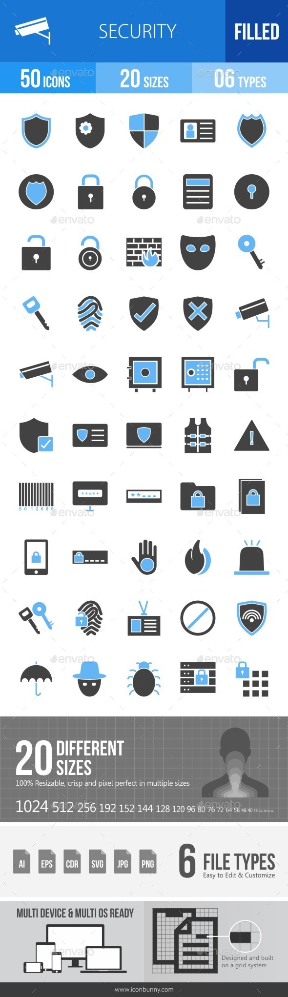 Security Blue & Black Icons - Icons