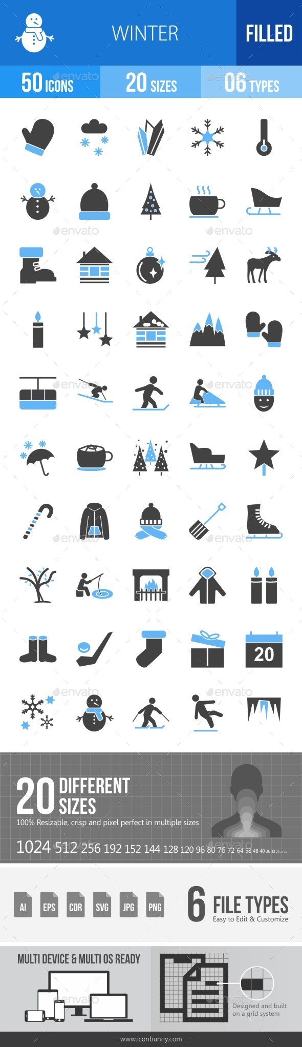 Winter Blue & Black Icons - Icons