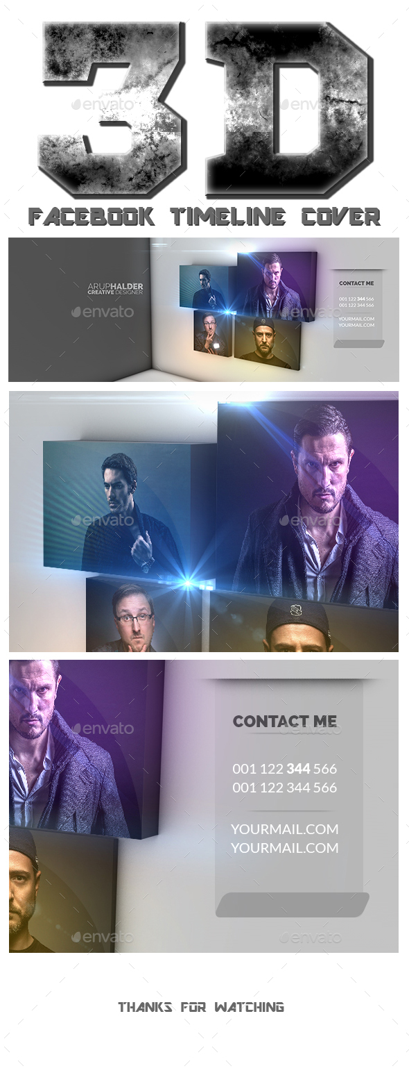 3D Facebook Timeline Cover Template - Facebook Timeline Covers Social Media