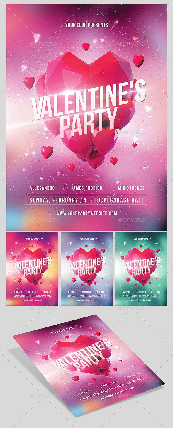Valentine's Party Flyer - Events Flyers