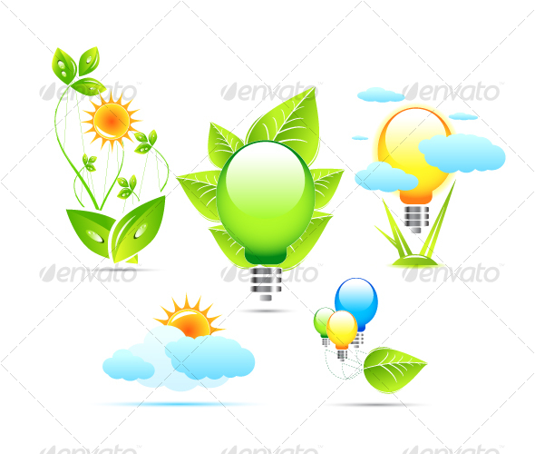 Electricity and environment. Icons - Seasonal Icons