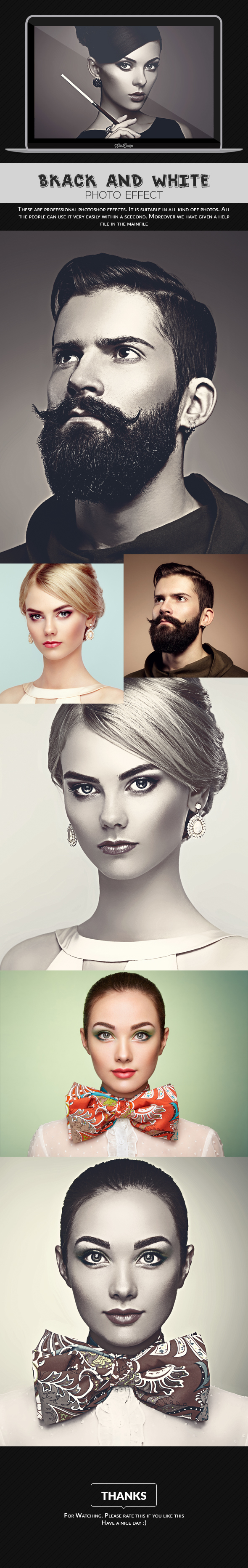 Black & White Action - Photo Effects Actions