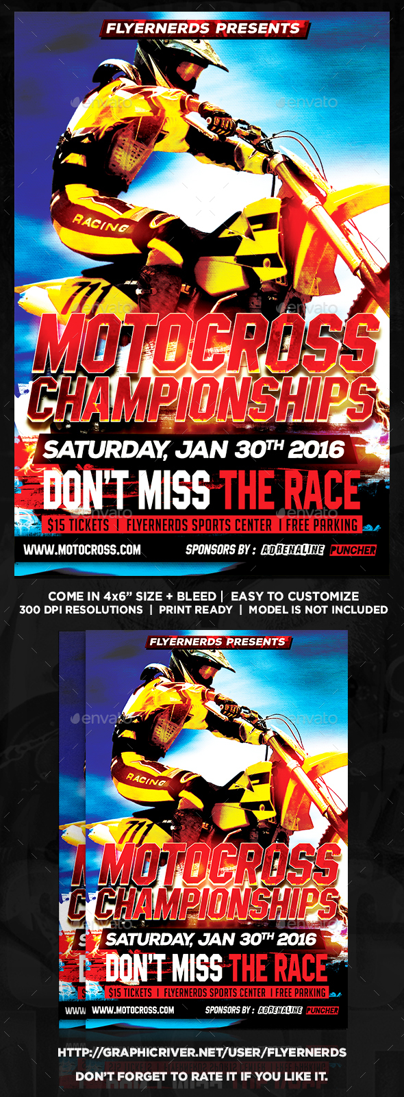 Motocross Championships Sports Flyer - Sports Events