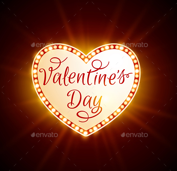 Retro Shining Heart - Valentines Seasons/Holidays