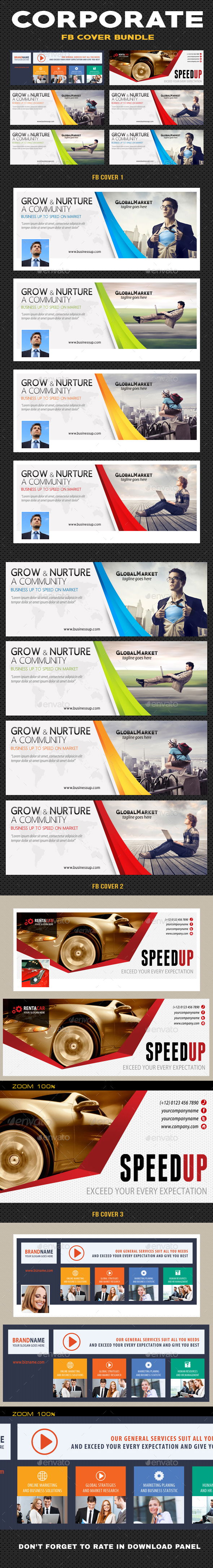 3 in 1 Corporate Facebook Timeline Bundle 04 - Facebook Timeline Covers Social Media