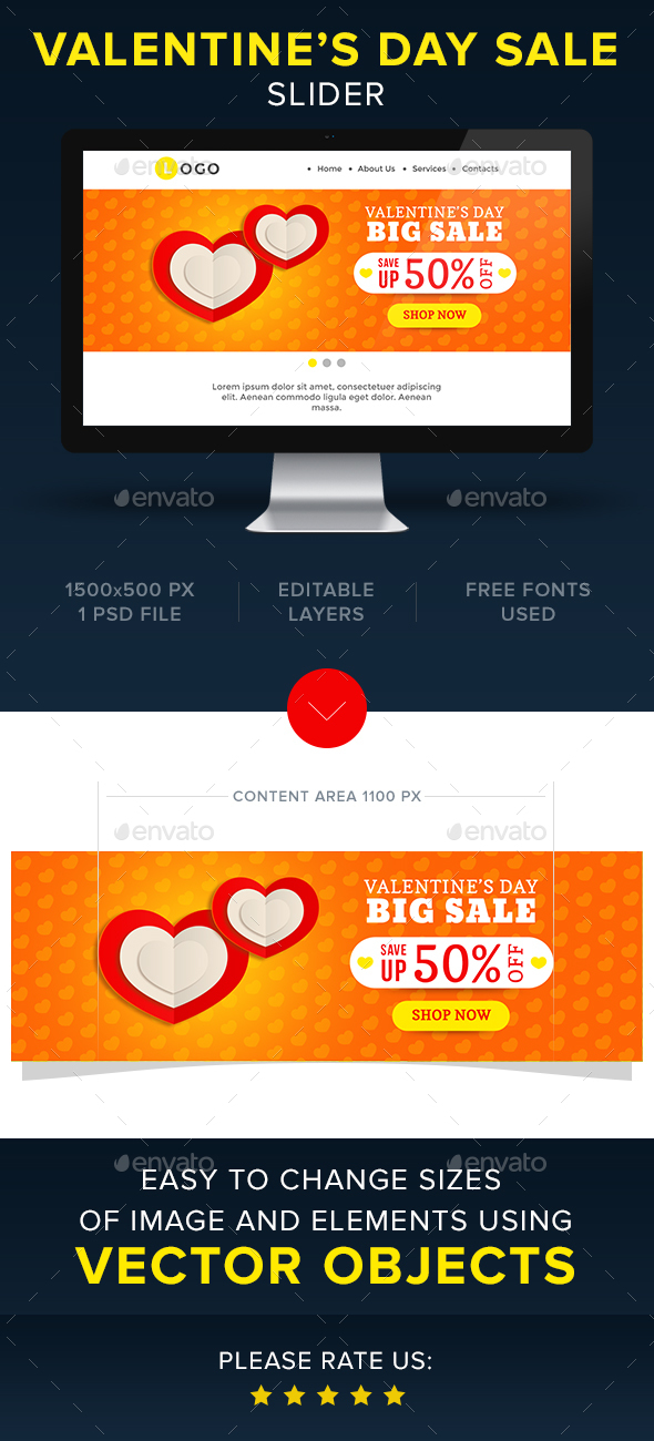 Valentine's Sale Slider - Sliders & Features Web Elements