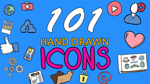 101 Hand Drawn Icons alt