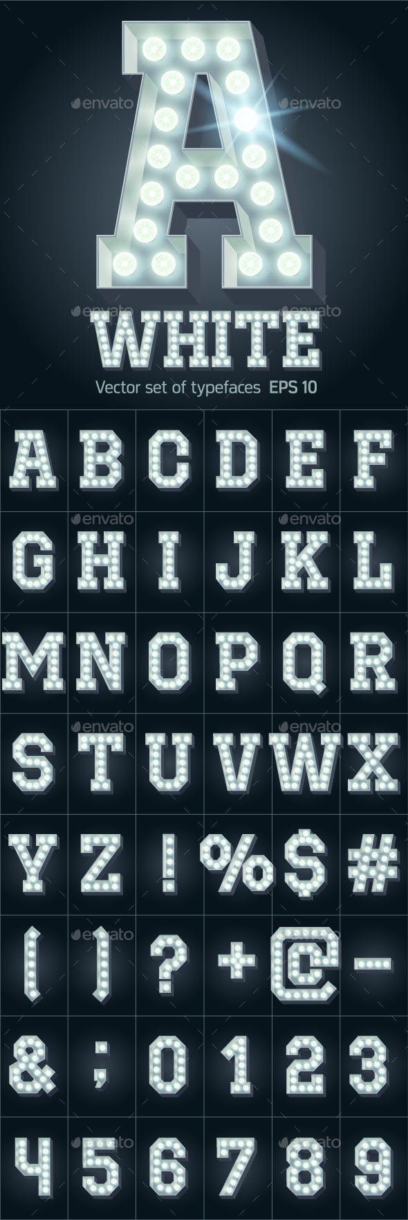 Light Up Cold White Alphabet - Decorative Symbols Decorative