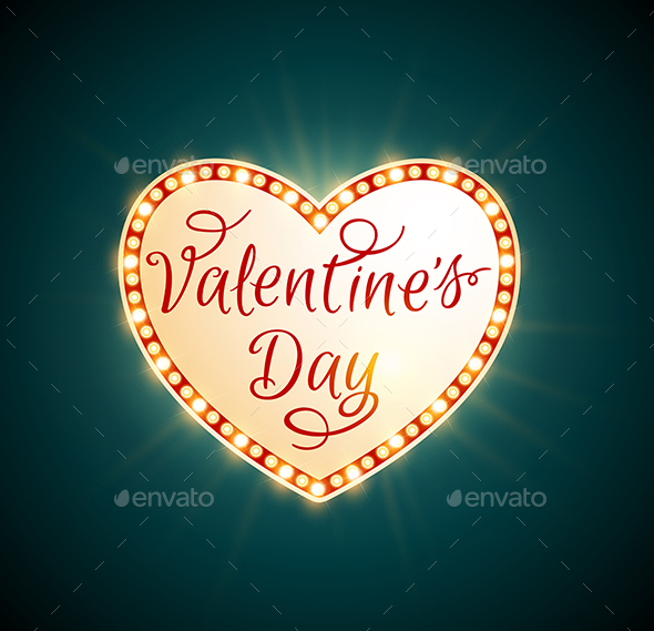 Retro Shining Heart - Valentines Seasons/Holidays