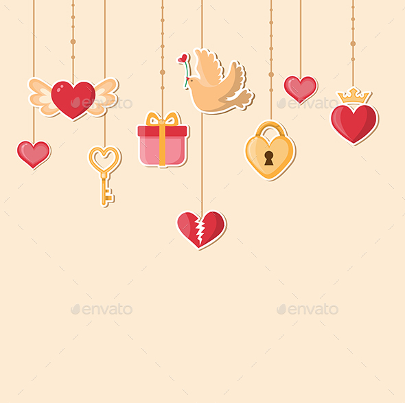 Decorative Background for Valentine's Day - Valentines Seasons/Holidays