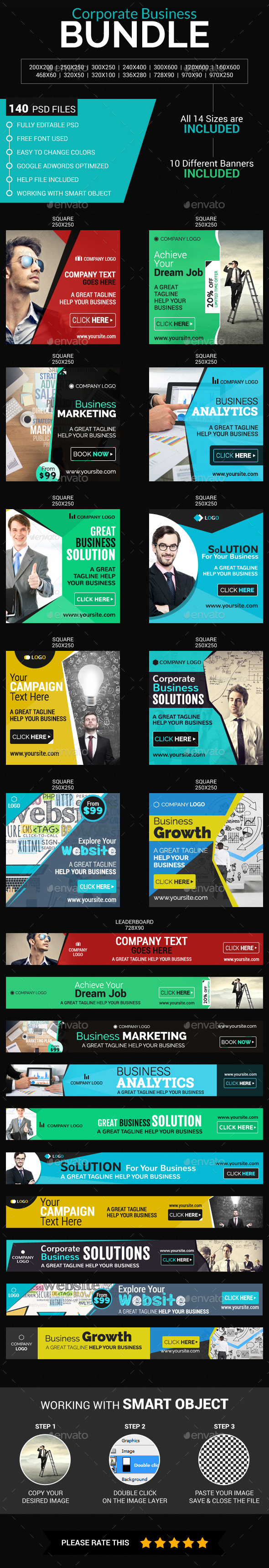 Corporate Business Bundle Banners - Banners & Ads Web Elements