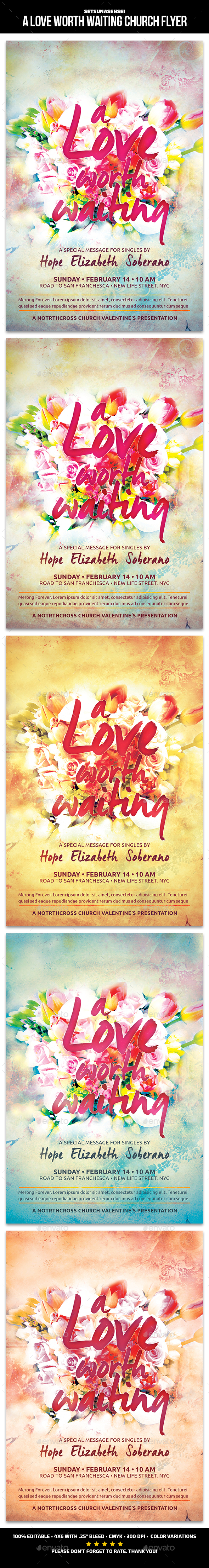 A Love Worth Waiting Church Flyer - Church Flyers