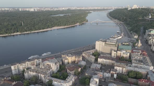 View of Kyiv From Above. Ukraine. Aerial View, Gray, Flat alt