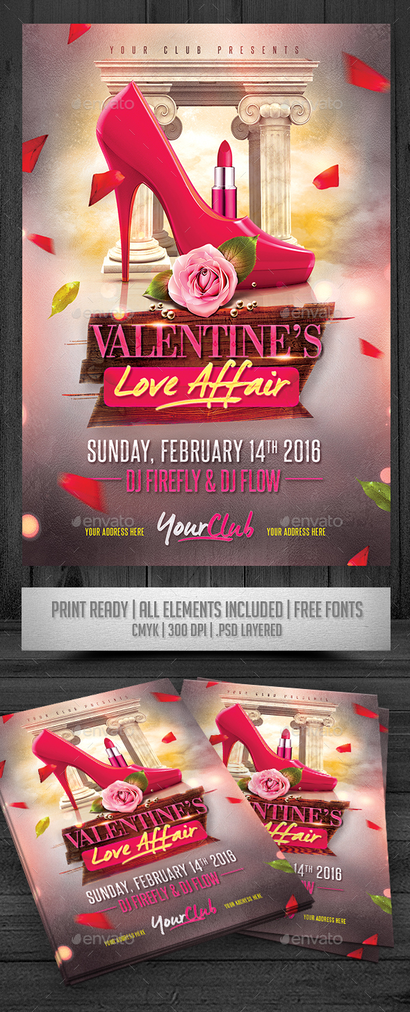 Valentine's Love Affair Flyer - Events Flyers