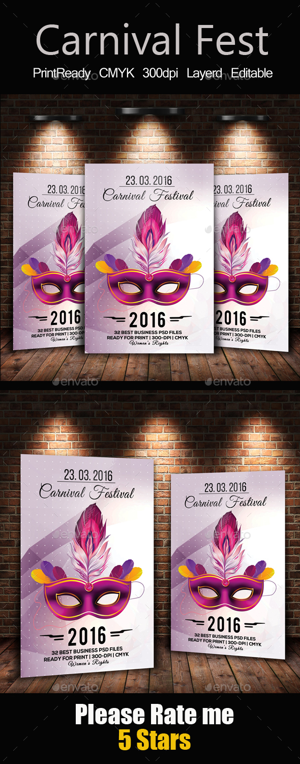 Mardi Gras Carnival Flyer - Holidays Events