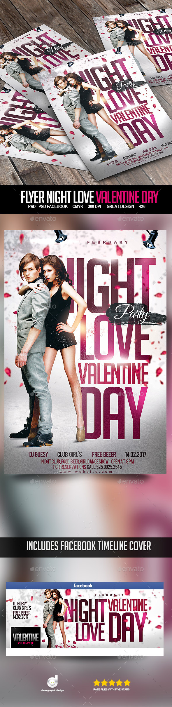 Flyer Night Love Valentine Day - Clubs & Parties Events