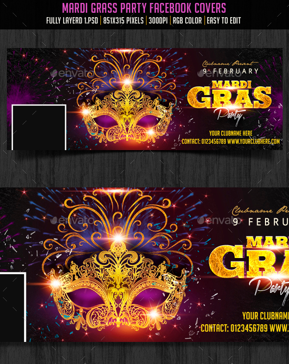 Mardi Gras Party Facebook Cover - Facebook Timeline Covers Social Media
