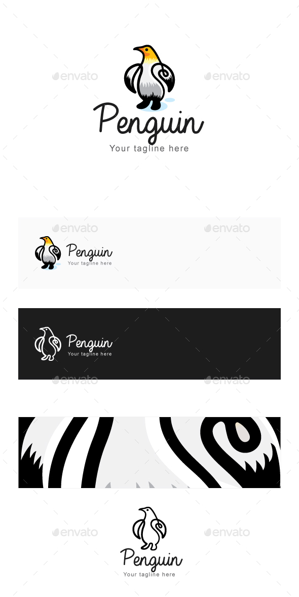 Penguin - Continous Line Style Bird Creative Logo Template - Animals Logo Templates