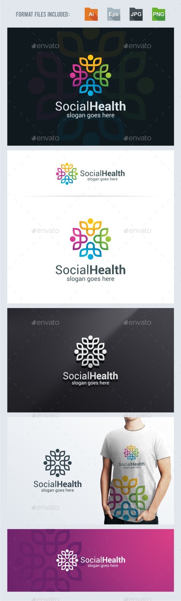 Social Crowd - Healthy Logo Template - Humans Logo Templates