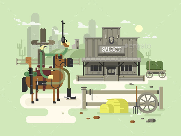 Wild West Saloon - Buildings Objects