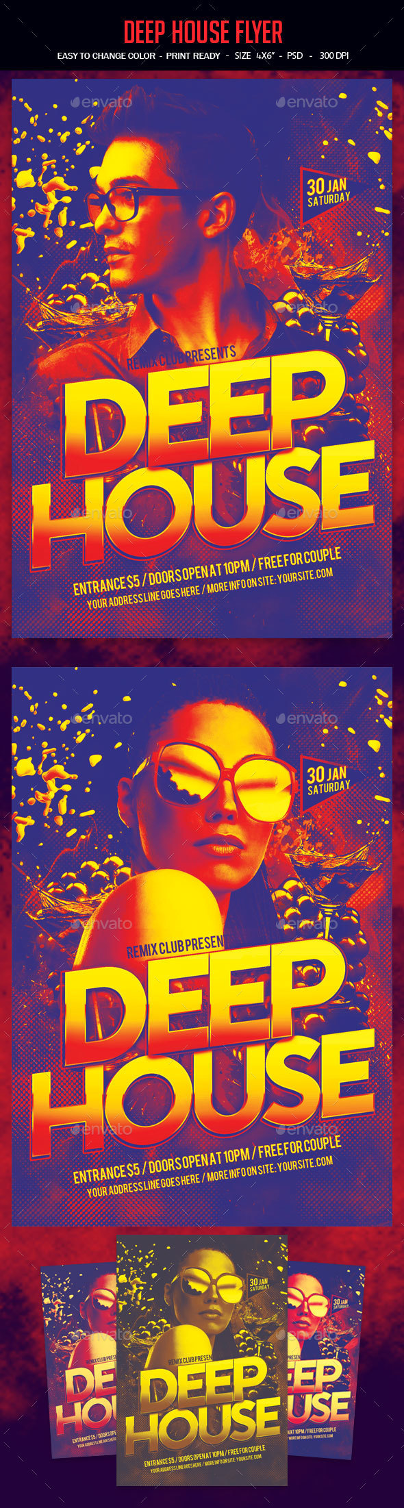 Deep House Flyer - Clubs & Parties Events