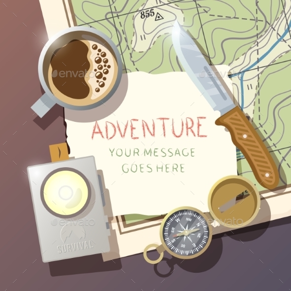 Vector Camping Poster - Travel Conceptual
