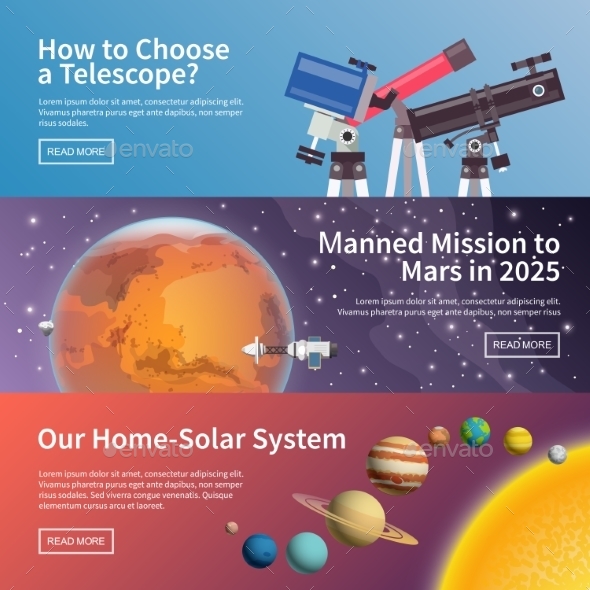 Astronomy Vector Banner Set - Concepts Business