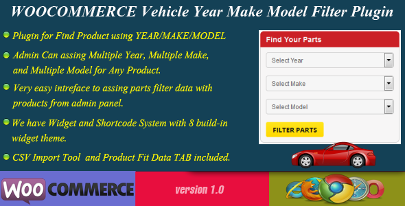 WooCommerce Vehicle Parts Finder - Year/Make/Model