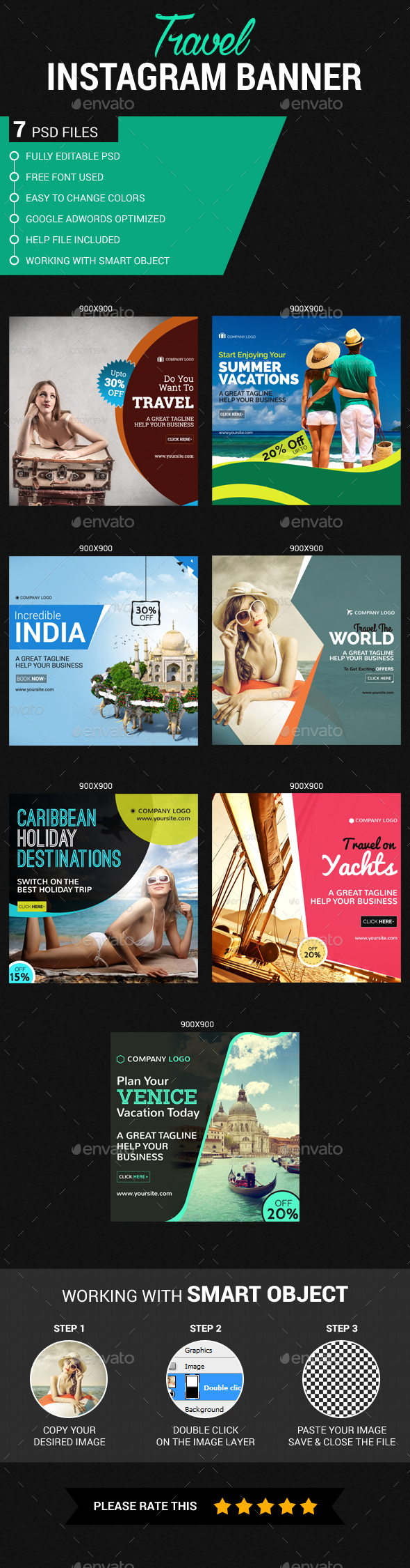 Travel Instagram Banner - Banners & Ads Web Elements